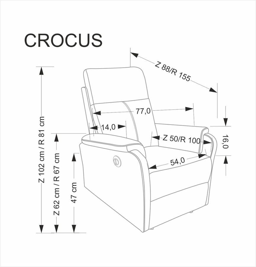 електрически разтегателен фотьойл – сив