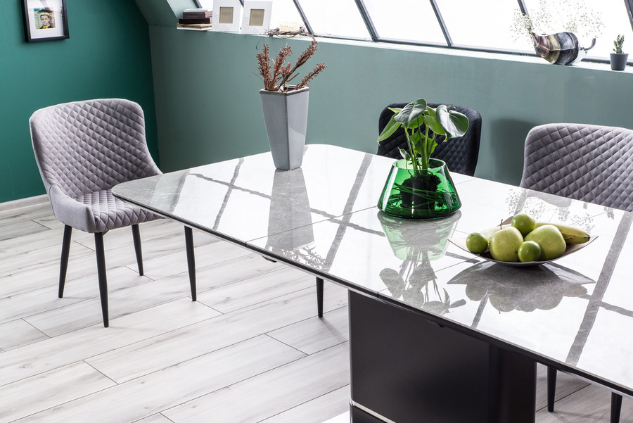 Разтегателна маса 160/210×90 – мраморен ефект/матово черно