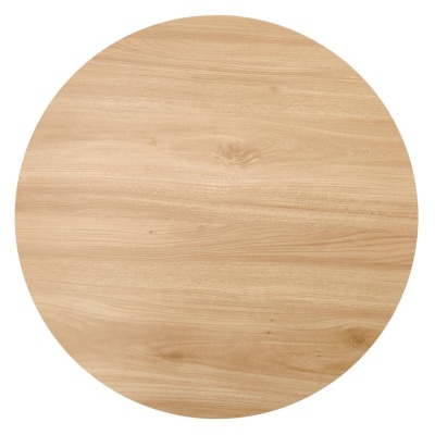 Кръгла масичка за кафе - естествена/черна