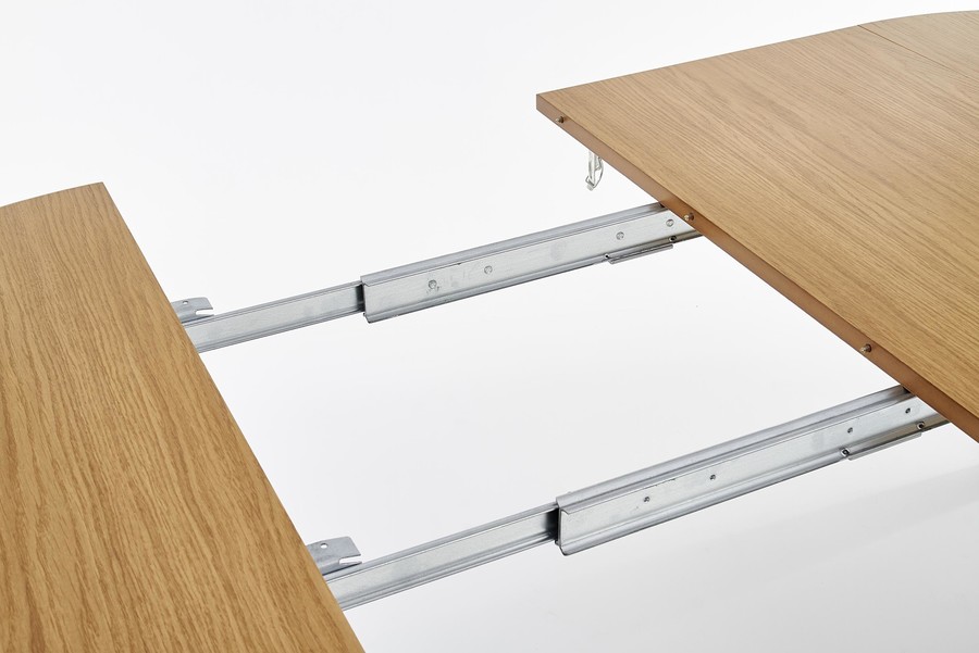 Кръгла разтегателна маса 100 см – меден дъб