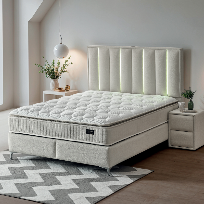 Тапицирана спалня с матрак MINI MOONLIGHT 160 х 200 – крем 01