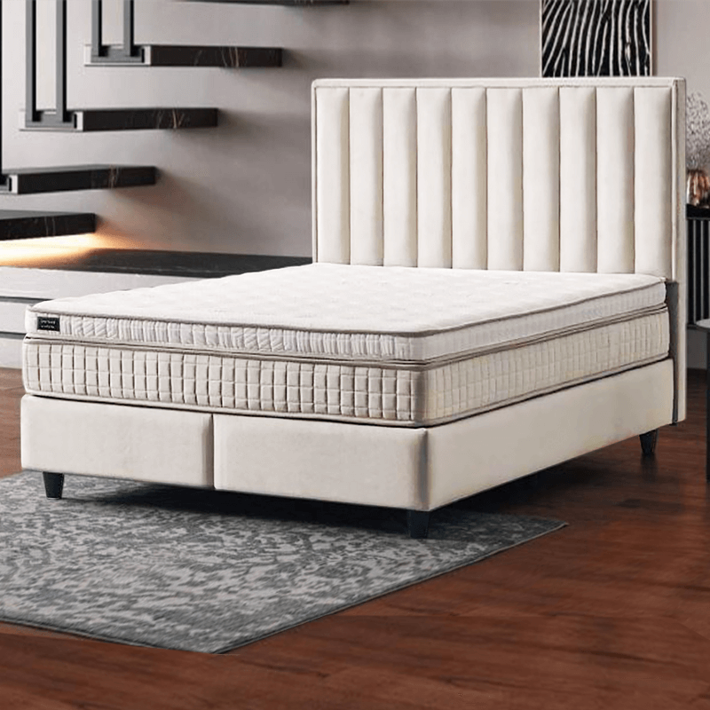 Тапицирана спалня с матрак PERRY LUX 180 x 200 – крем 01