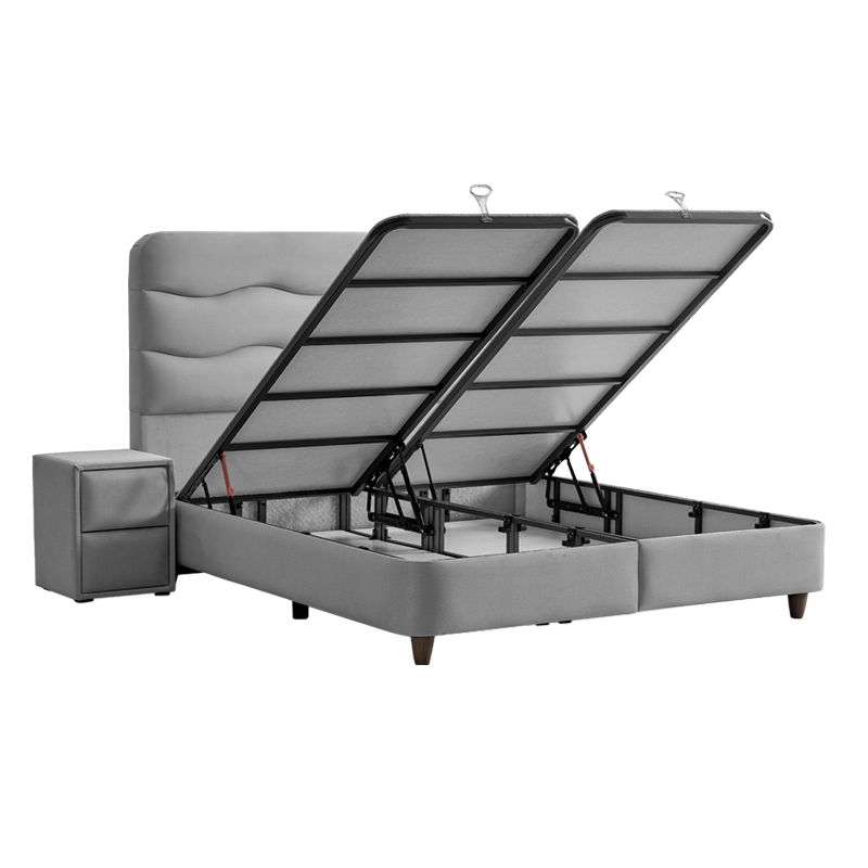 Тапицирана спалня с матрак WAVE 180 x 200 – светлосив 25