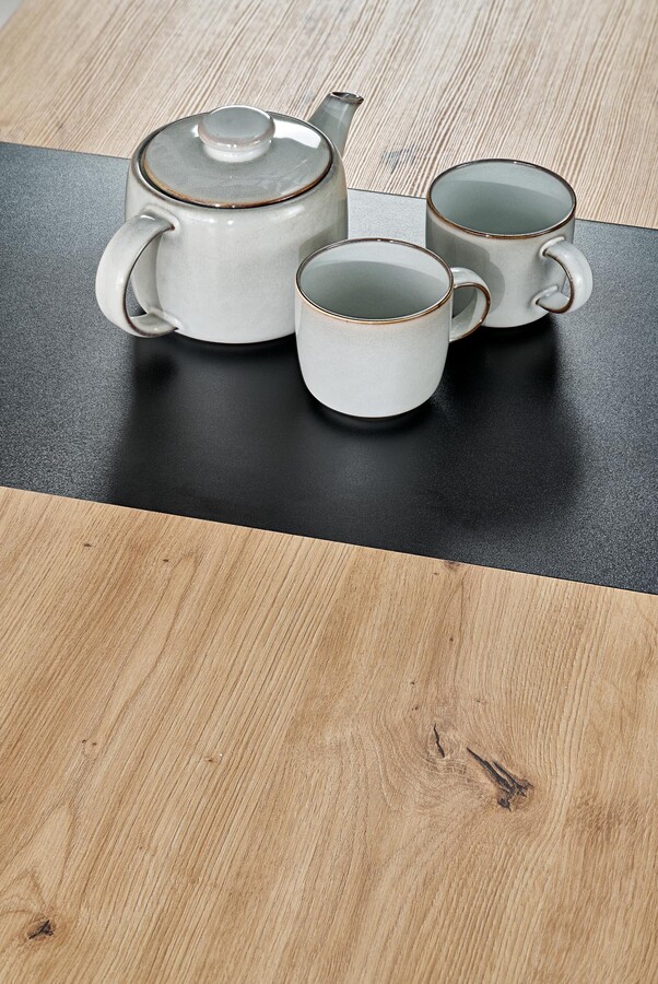 Разтегателна маса 120/158×77 – дъб занаятчия/черна