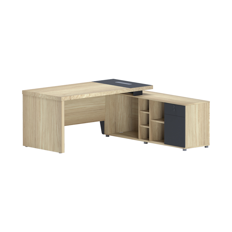 Бюро десен ъгъл 160x160x75 см натурал-антрацит