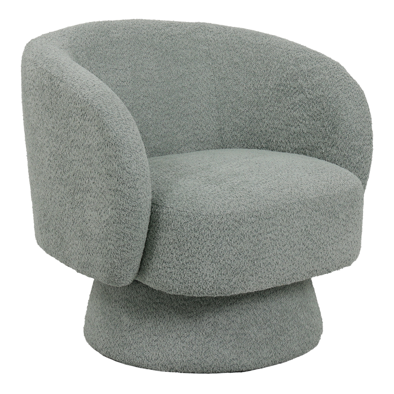 Въртящо се кресло букле светло зелен цвят