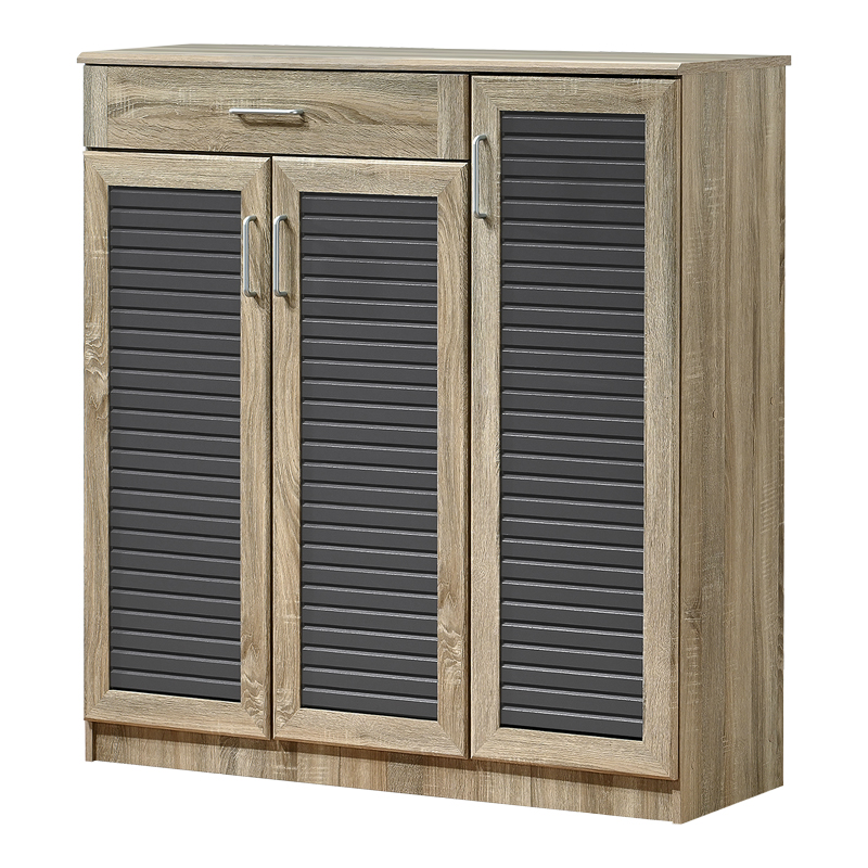 Шкаф за обувки 120x37x123 см натурал-сив цвят