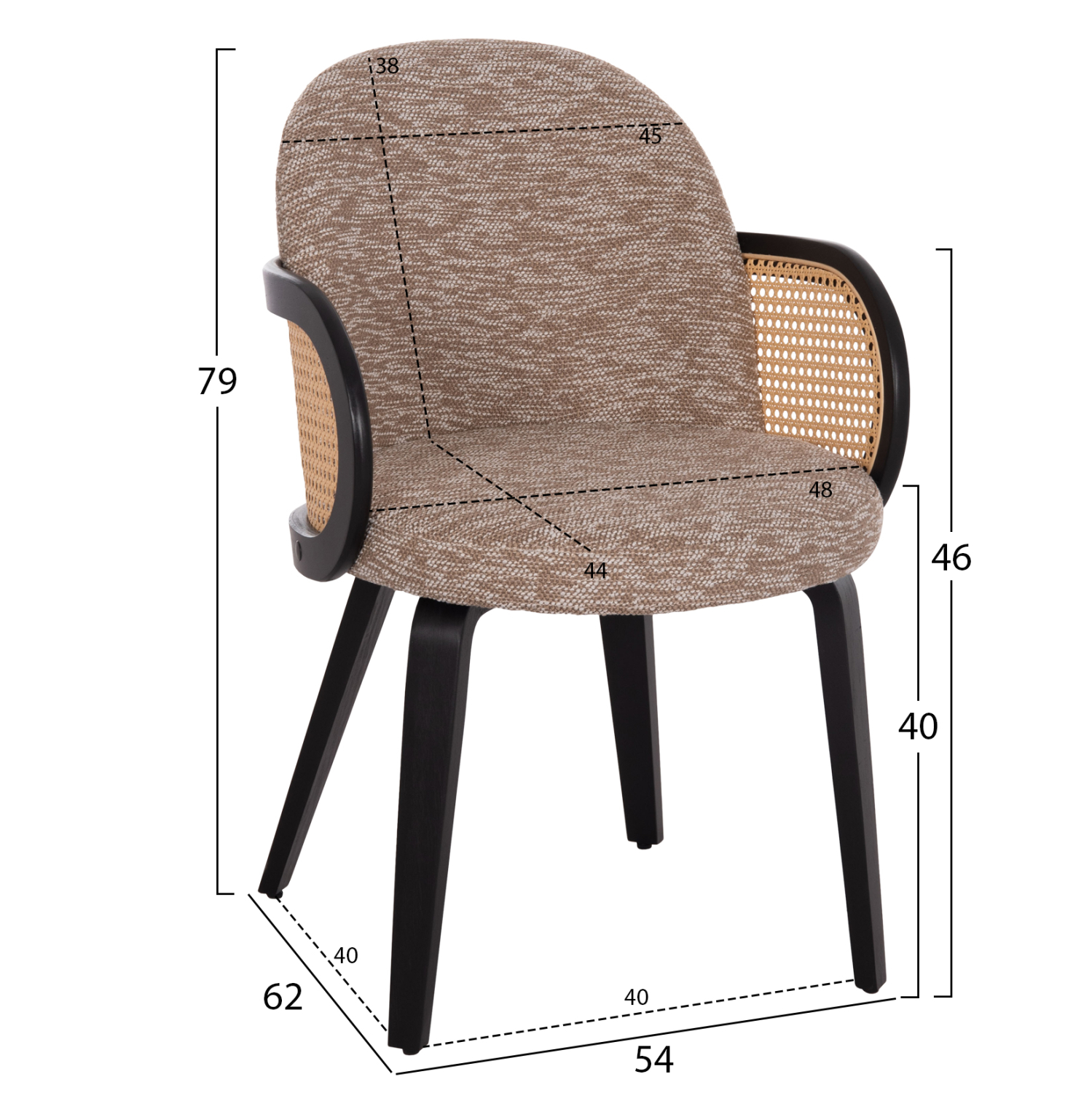 Кресло цвят черен-кафяв