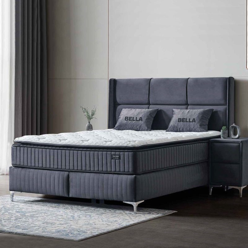 Тапицирана спалня с матрак BELLA 180 x 200 – графит 29