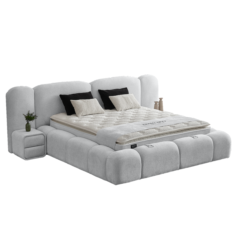Тапицирана спалня с матрак BUMBY 180 x 200 – светлосив  21