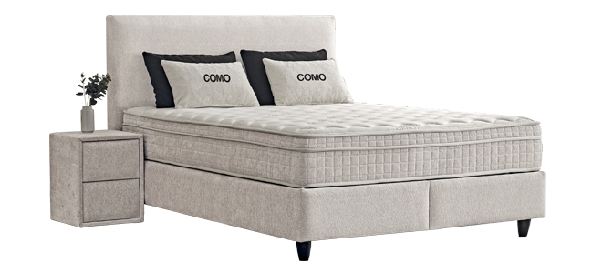 Тапицирана спалня с матрак COMO 160 x 200 – крем AN