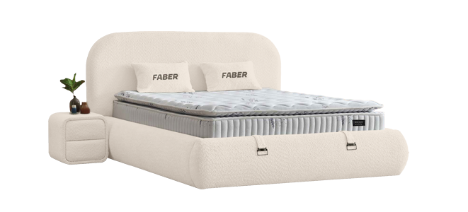 Тапицирана спалня с матрак FABER 140 х 200 – лате 06