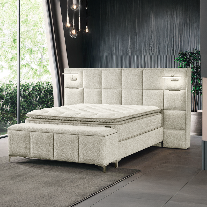 Тапицирана спалня с матрак I SLEEP 180 х 200 – шампанско 318