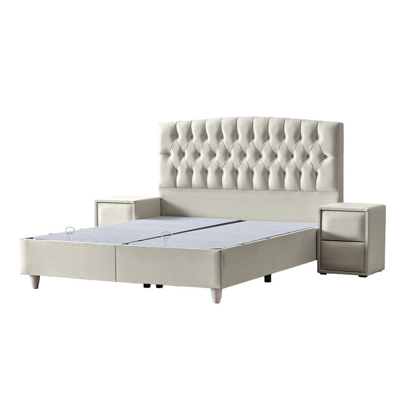 Тапицирана спалня с матрак MONZA 160 x 200 – крем B 01