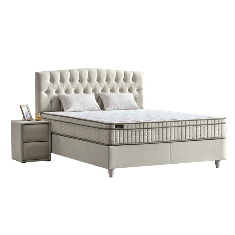 Тапицирана спалня с матрак MONZA 160 x 200 – крем B 01