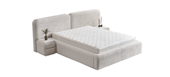 Тапицирана спалня с матрак MYKONOS 180 х 200 – перла SY