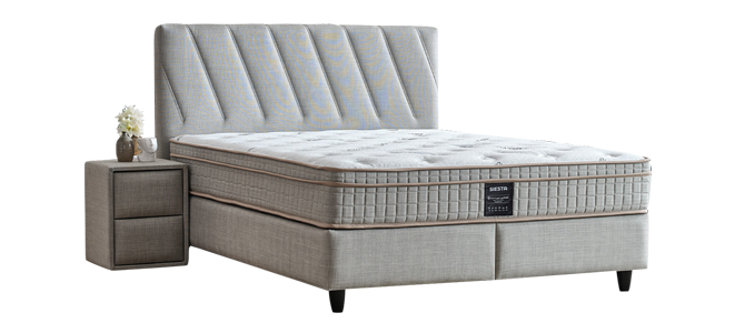 Тапицирана спалня с матрак SIESTA 140 x 200 – сив 02