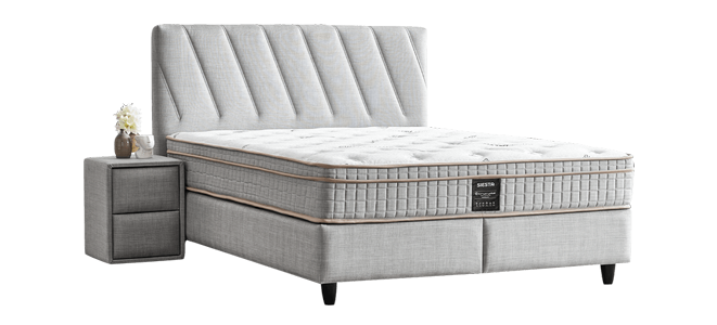 Тапицирана спалня с матрак SIESTA 160 x 200 – светлосив 21
