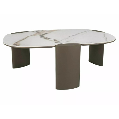 B CERAMIC масичка за кафе 105x65 - бяло/мед