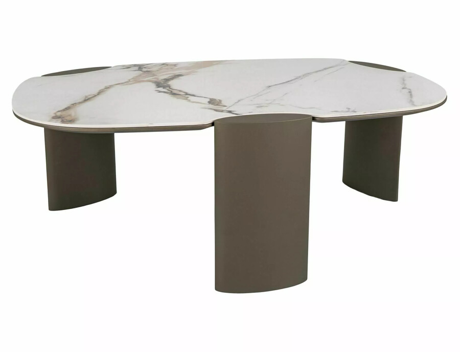 B CERAMIC масичка за кафе 105×65 – бяло/мед