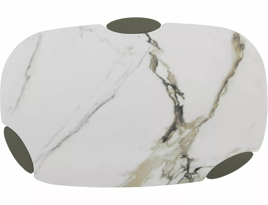 B CERAMIC масичка за кафе 105×65 – бяло/мед