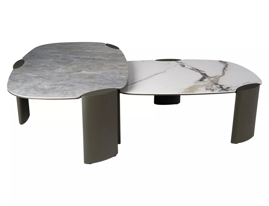 B CERAMIC масичка за кафе 105×65 – бяло/мед