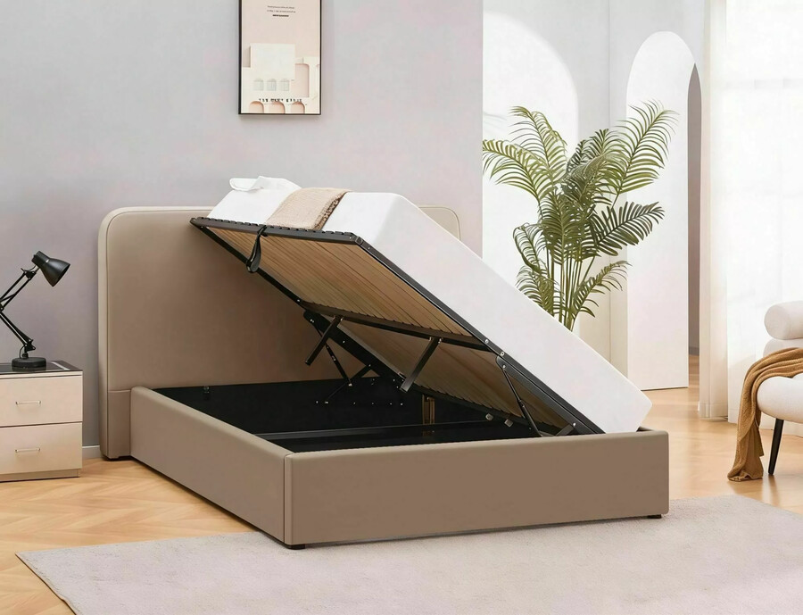 Легло с място за съхранение 160×200 – тъмнобежово 40
