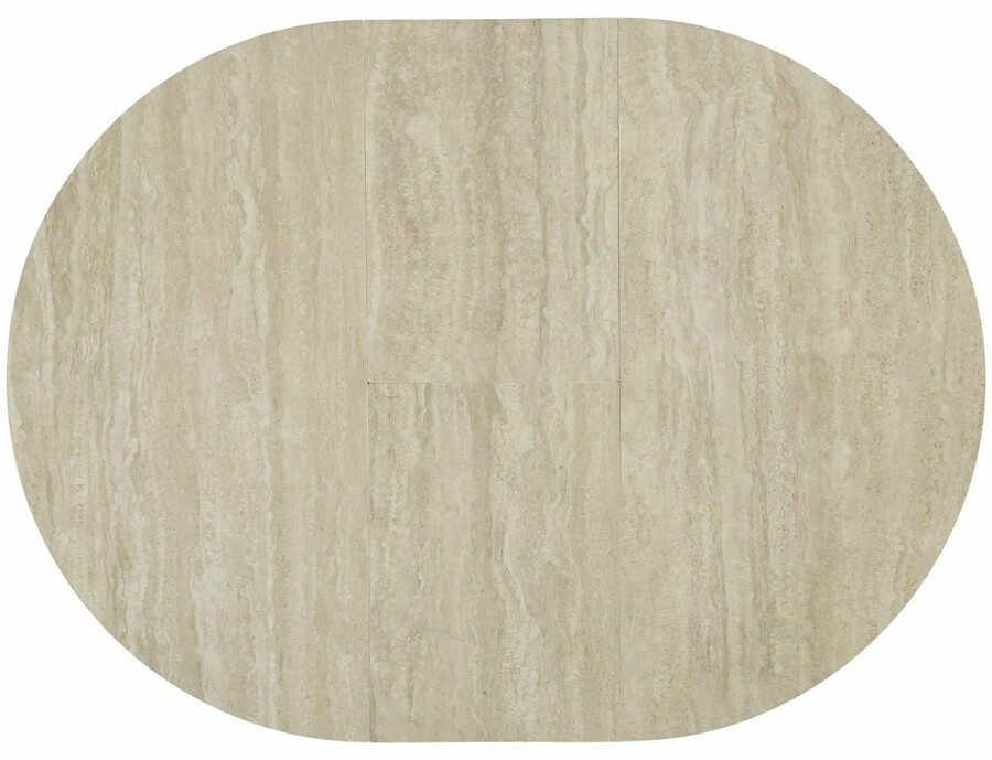 Кръгла разтегателна маса CERAMIC 100/135×100 – бежово гланцово/кашмир