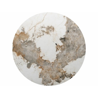 Кръгла маса CERAMIC 120 см - бяло гланц/дъб