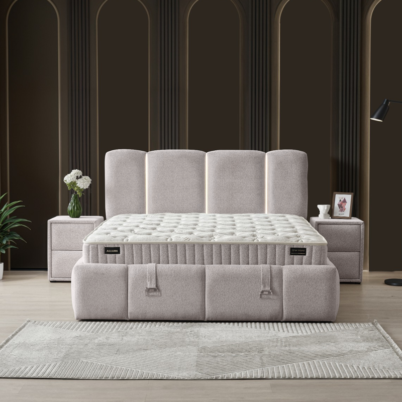 Тапицирана спалня с матрак ALLURE 160 x 200 – крем 020