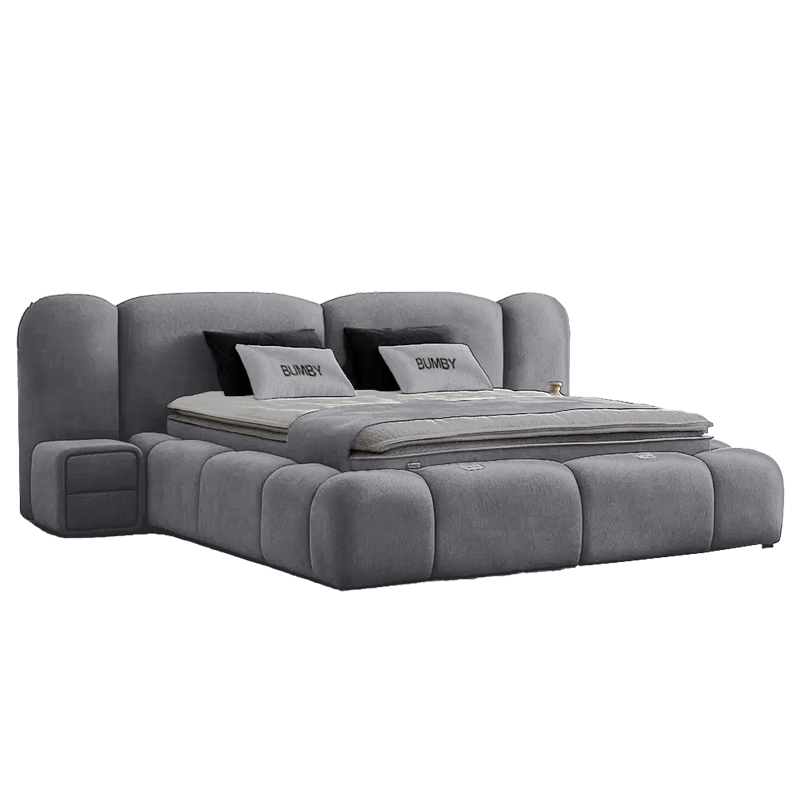Тапицирана спалня с матрак BUMBY 160 x 200 – сив 13