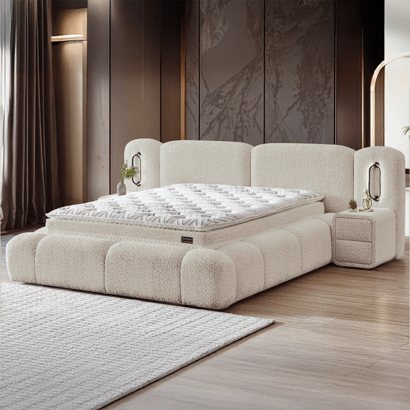 Тапицирана спалня с матрак BUMBY LUX 160 x 200 – перла SY