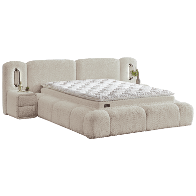 Тапицирана спалня с матрак BUMBY LUX 160 x 200 - перла SY