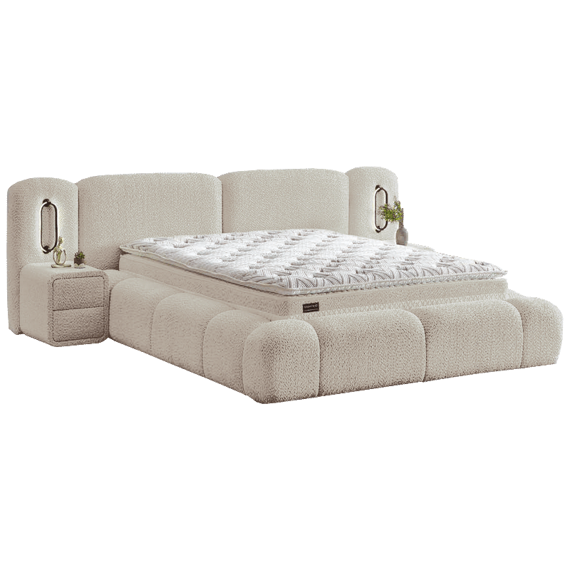 Тапицирана спалня с матрак BUMBY LUX 160 x 200 – перла SY