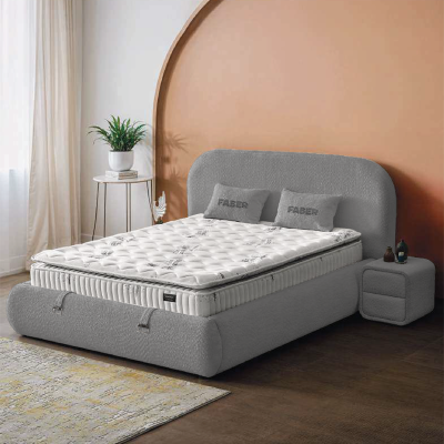 Тапицирана спалня с матрак FABER 160 х 200 - антрацит AN