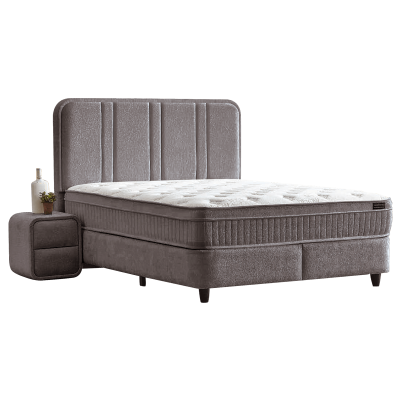 Тапицирана спалня с матрак HUGO 140 x 200 - сив 29