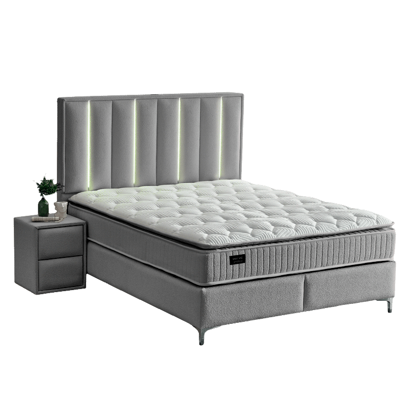 Тапицирана спалня с матрак MINI MOONLIGHT 160 х 200 – сив 620