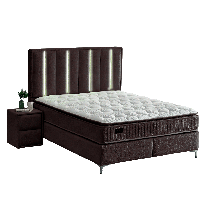 Тапицирана спалня с матрак MINI MOONLIGHT 160 х 200 – тъмнокафяв 680