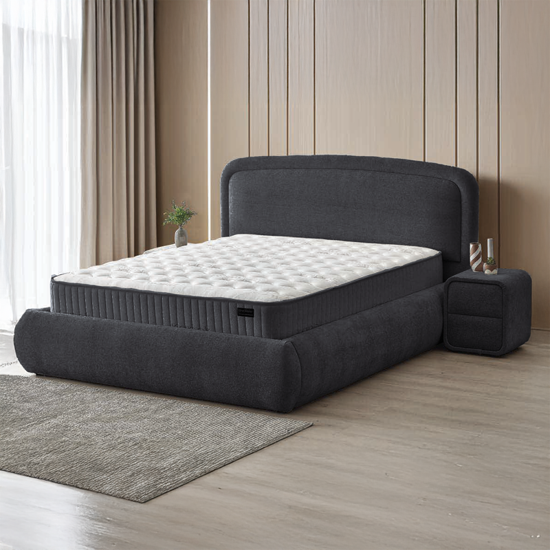 Тапицирана спалня с матрак NOVA 140 х 200 – сив 18
