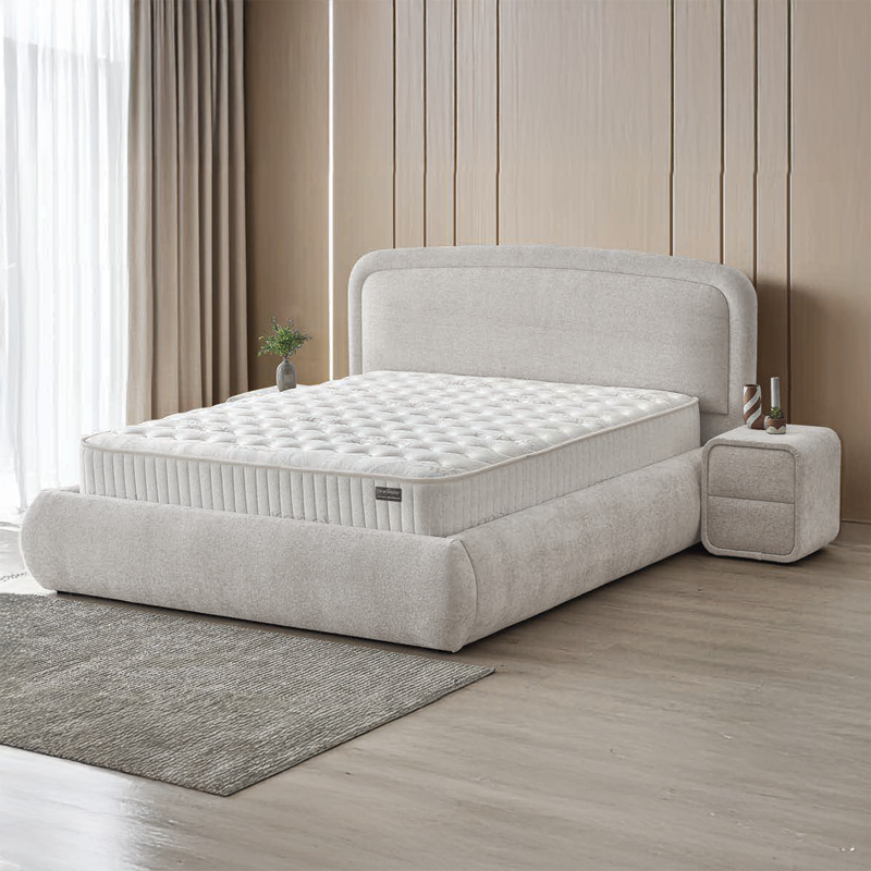 Тапицирана спалня с матрак NOVA 160 x 200 – перла SY