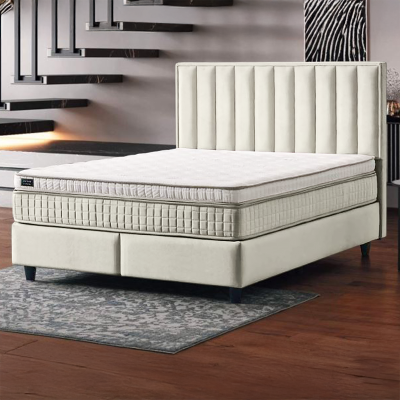Тапицирана спалня с матрак PERRY LUX 160 x 200 – крем 01
