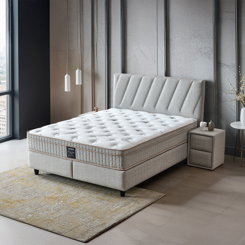 Тапицирана спалня с матрак SIESTA 160 x 200 – сив 02