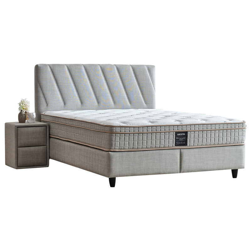 Тапицирана спалня с матрак SIESTA 160 x 200 – сив 02