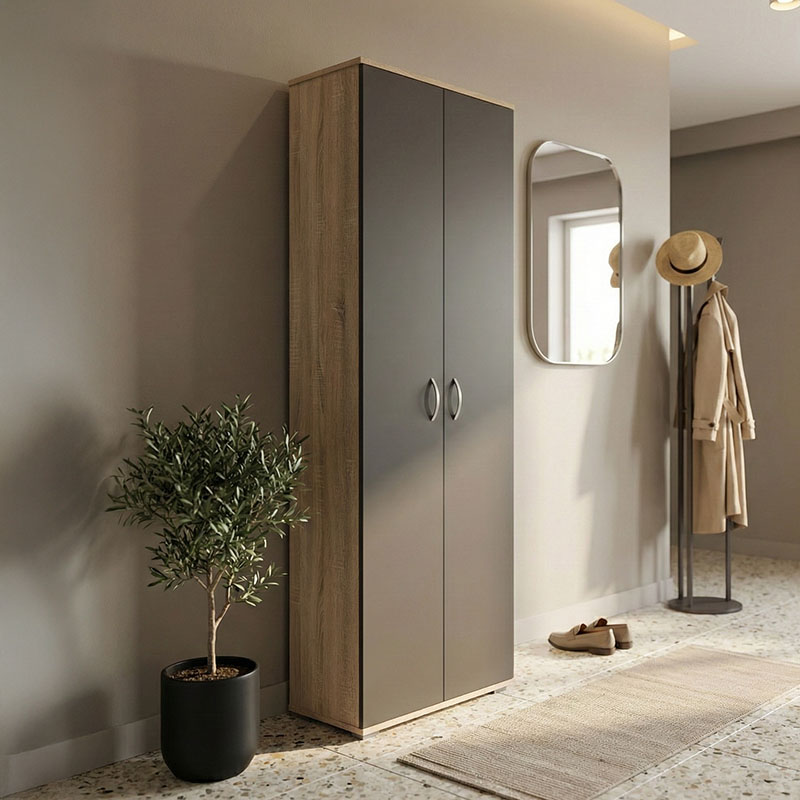 Шкаф за обувки 58x34x186 см антрацит