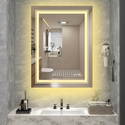 Стенно огледало за баня 60x80 - сребристо
