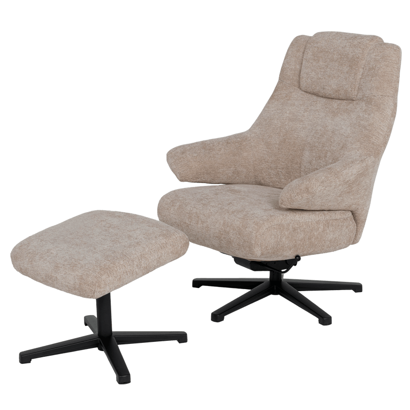 Електрическо масажно кресло с табуретка SINES – крем