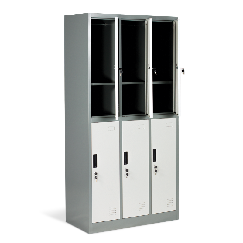 Метален шкаф Carmen CR-1243 J LUX – сив / тъмносив