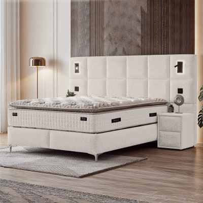 Тапицирана спалня с матрак IBIZA 160 х 200 - крем AN