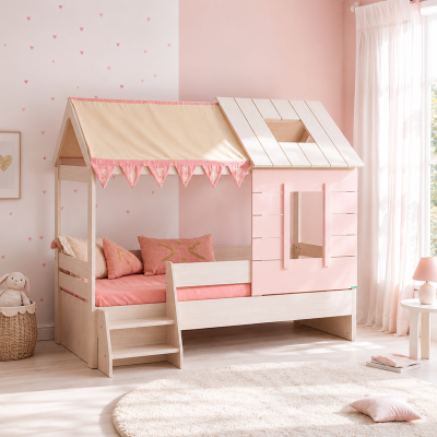 Детско легло къща PINK HOUSE - 90 х 200