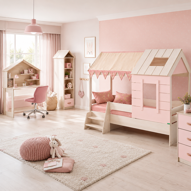 Детско легло къща PINK HOUSE – 90 х 200